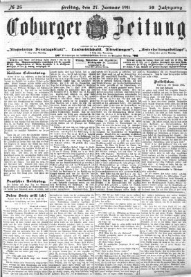 Coburger Zeitung Freitag 27. Januar 1911