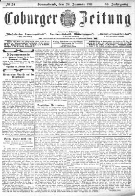 Coburger Zeitung Samstag 28. Januar 1911