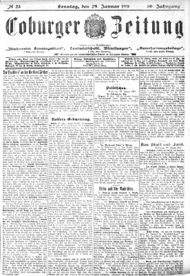 Coburger Zeitung Sonntag 29. Januar 1911