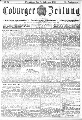 Coburger Zeitung Dienstag 7. Februar 1911