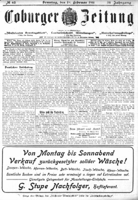 Coburger Zeitung Sonntag 19. Februar 1911