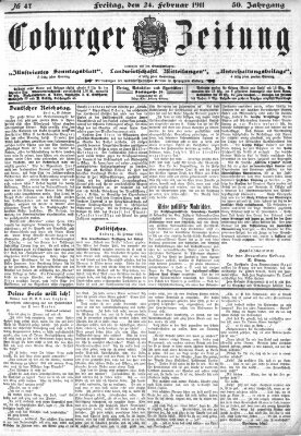 Coburger Zeitung Freitag 24. Februar 1911