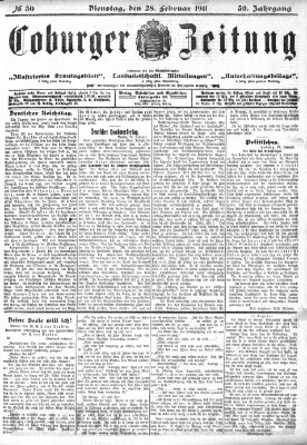 Coburger Zeitung Dienstag 28. Februar 1911