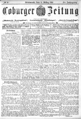 Coburger Zeitung Mittwoch 8. März 1911