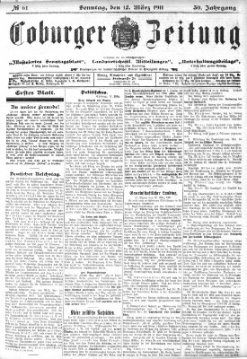 Coburger Zeitung Sonntag 12. März 1911