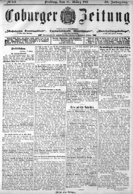 Coburger Zeitung Freitag 17. März 1911