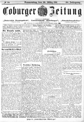 Coburger Zeitung Donnerstag 30. März 1911