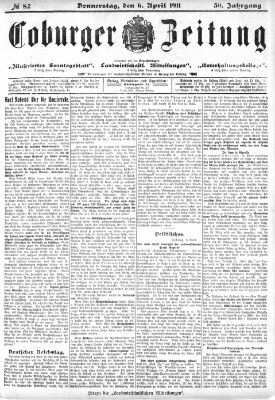 Coburger Zeitung Donnerstag 6. April 1911