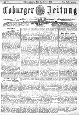 Coburger Zeitung Samstag 8. April 1911