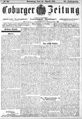 Coburger Zeitung Sonntag 16. April 1911