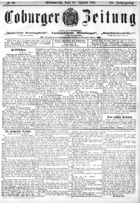 Coburger Zeitung Mittwoch 19. April 1911