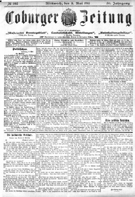 Coburger Zeitung Mittwoch 3. Mai 1911