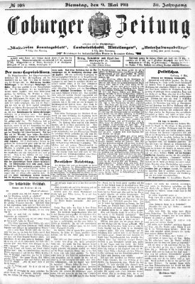 Coburger Zeitung Dienstag 9. Mai 1911