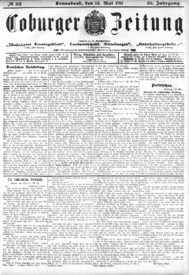 Coburger Zeitung Samstag 13. Mai 1911