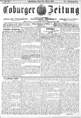 Coburger Zeitung Freitag 19. Mai 1911