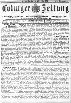 Coburger Zeitung Samstag 20. Mai 1911