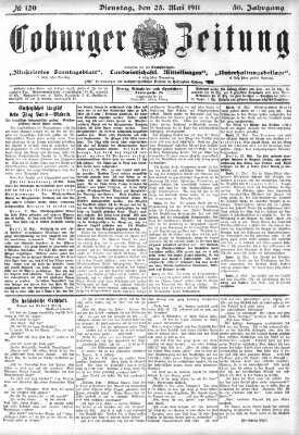 Coburger Zeitung Dienstag 23. Mai 1911