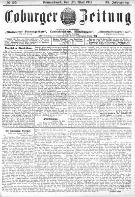 Coburger Zeitung Samstag 27. Mai 1911