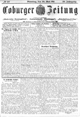 Coburger Zeitung Dienstag 30. Mai 1911