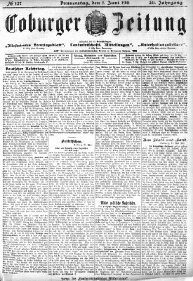 Coburger Zeitung Donnerstag 1. Juni 1911