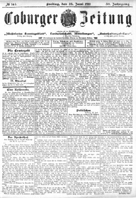 Coburger Zeitung Freitag 23. Juni 1911