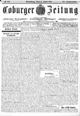 Coburger Zeitung Sonntag 2. Juli 1911