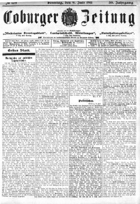 Coburger Zeitung Sonntag 9. Juli 1911