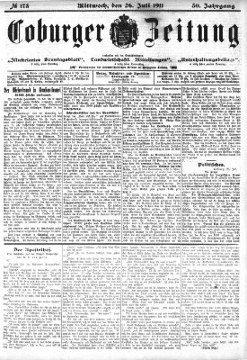 Coburger Zeitung Mittwoch 26. Juli 1911