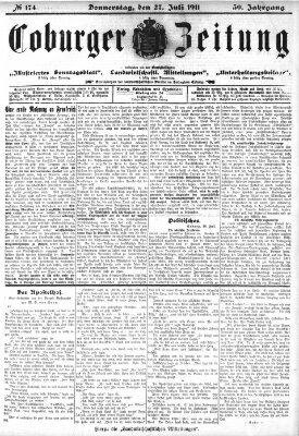 Coburger Zeitung Donnerstag 27. Juli 1911