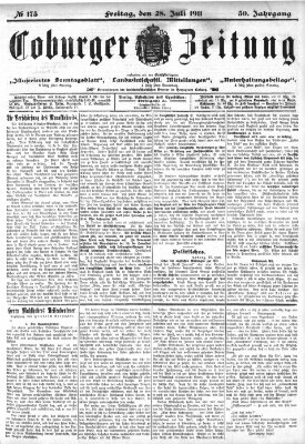 Coburger Zeitung Freitag 28. Juli 1911