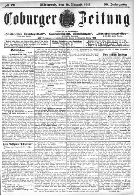 Coburger Zeitung Mittwoch 16. August 1911