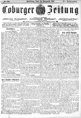 Coburger Zeitung Freitag 18. August 1911