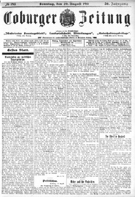 Coburger Zeitung Sonntag 20. August 1911