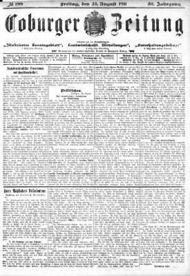 Coburger Zeitung Freitag 25. August 1911