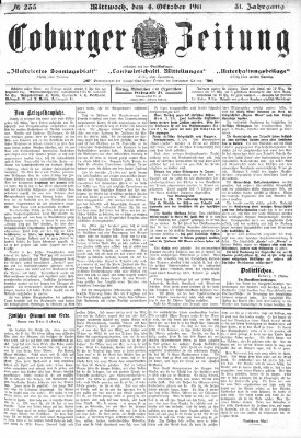 Coburger Zeitung Mittwoch 4. Oktober 1911