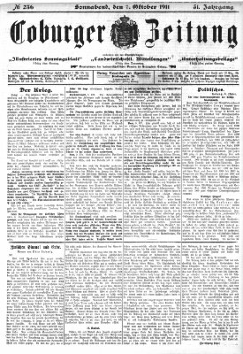 Coburger Zeitung Samstag 7. Oktober 1911