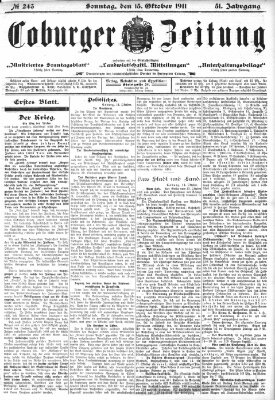 Coburger Zeitung Sonntag 15. Oktober 1911