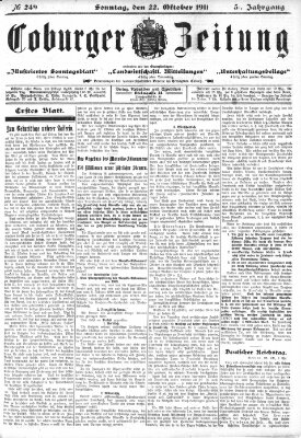 Coburger Zeitung Sonntag 22. Oktober 1911