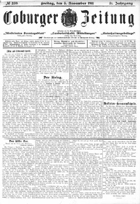 Coburger Zeitung Freitag 3. November 1911