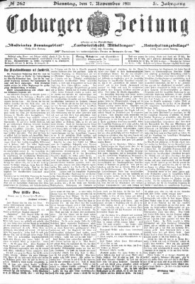 Coburger Zeitung Dienstag 7. November 1911