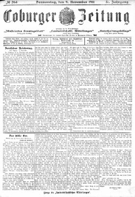 Coburger Zeitung Donnerstag 9. November 1911