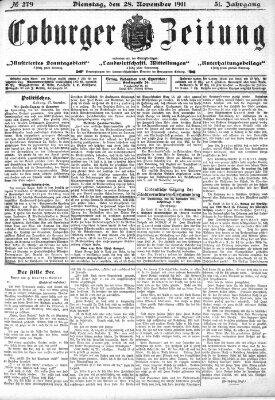 Coburger Zeitung Dienstag 28. November 1911