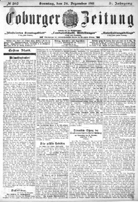 Coburger Zeitung Sonntag 24. Dezember 1911