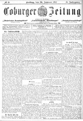 Coburger Zeitung Freitag 26. Januar 1912