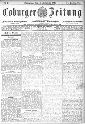 Coburger Zeitung Sonntag 4. Februar 1912