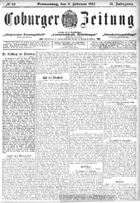 Coburger Zeitung Donnerstag 8. Februar 1912