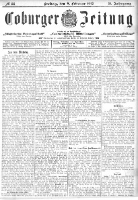 Coburger Zeitung Freitag 9. Februar 1912