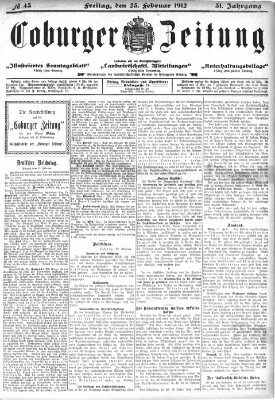 Coburger Zeitung Freitag 23. Februar 1912