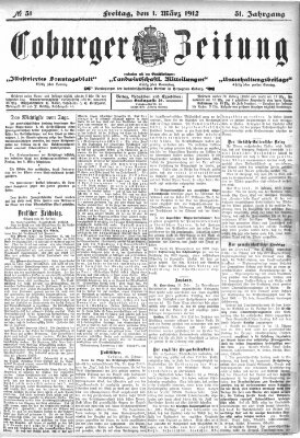 Coburger Zeitung Freitag 1. März 1912