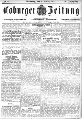 Coburger Zeitung Dienstag 5. März 1912